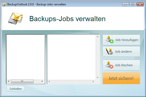 Backup Outlook Job Manager